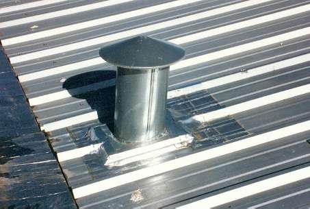 ALUMINUM QUICK PATCH is applied to chimneys and vents